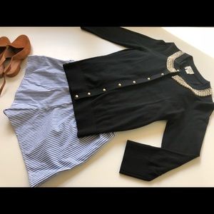 Kate Spade 4/3 sleeve sweater w/ pearl buttons